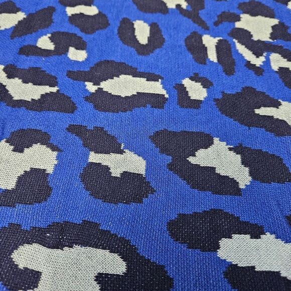 Colleen Lopez Shrug Open Front Vest Blue Animal Print Women's Leopard Cheetah - Picture 7 of 9